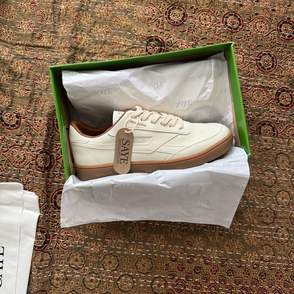Saye Cream Leather Men's Sneakers